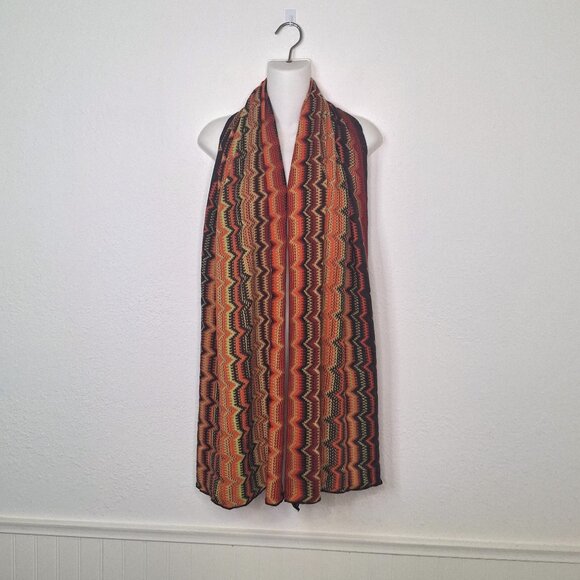 Cotton On Boho Scarf Multicolor 70 X 22 Knit Colorful Artsy Retro 70s - Picture 1 of 12